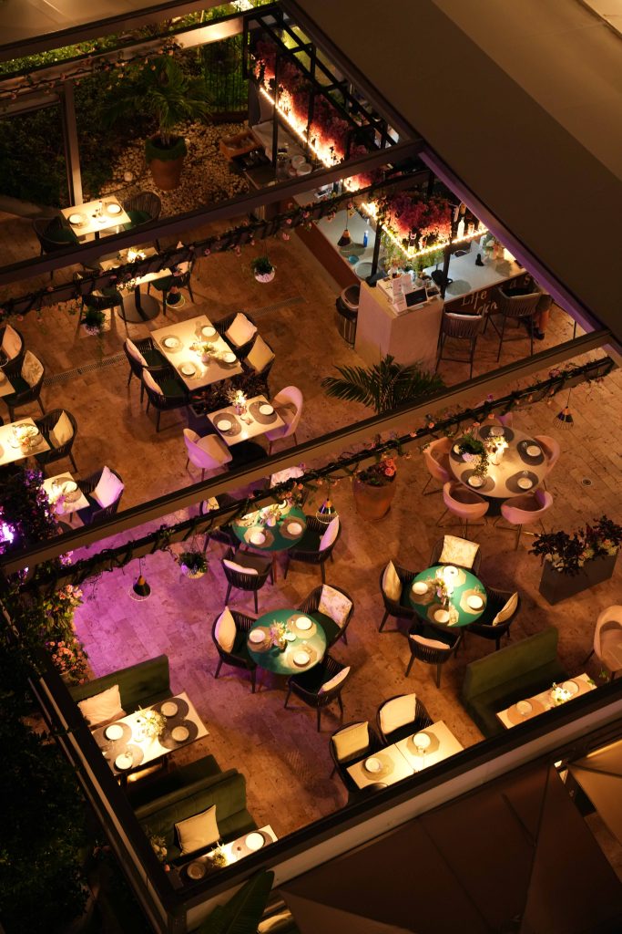 Romantic terrace dinner at Bellagio Terrace in South Beach, Miami Beach
