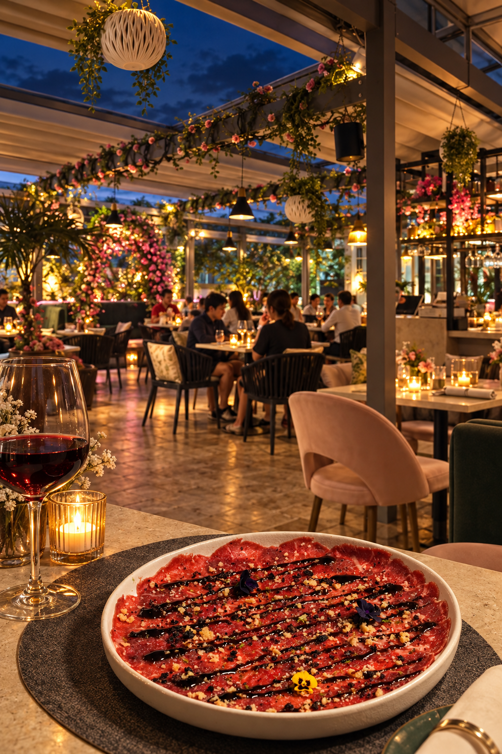 Angus veal carpaccio at Bellagio Terrace Italian restaurant in Miami Beach