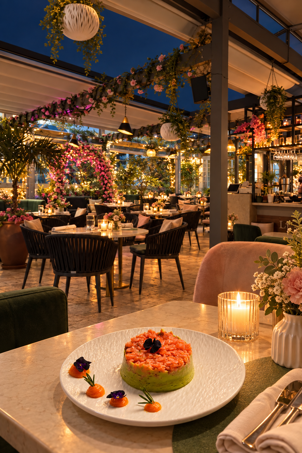 Smoked salmon and avocado tartare at Bellagio Terrace in Miami Beach